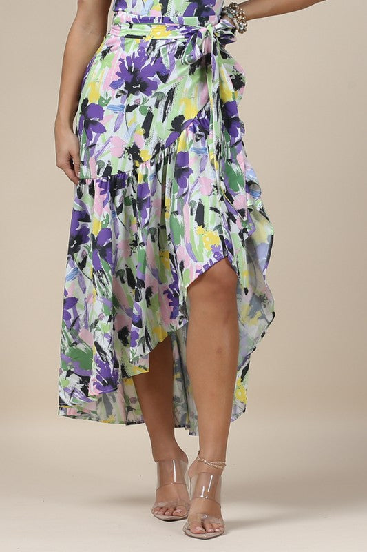 Floral Wrap Skirt